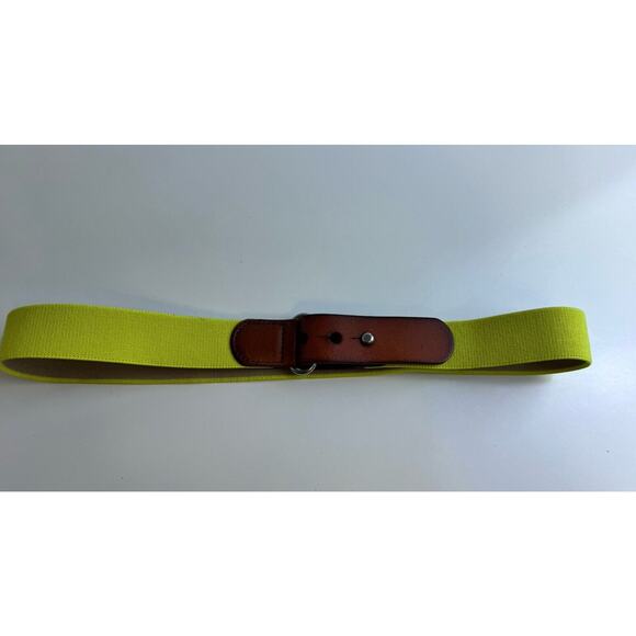 Ann Taylor Loft Neon Green Stretch Belt w/Brown Leather Tabs, 32" , 47-32 - Picture 8 of 8